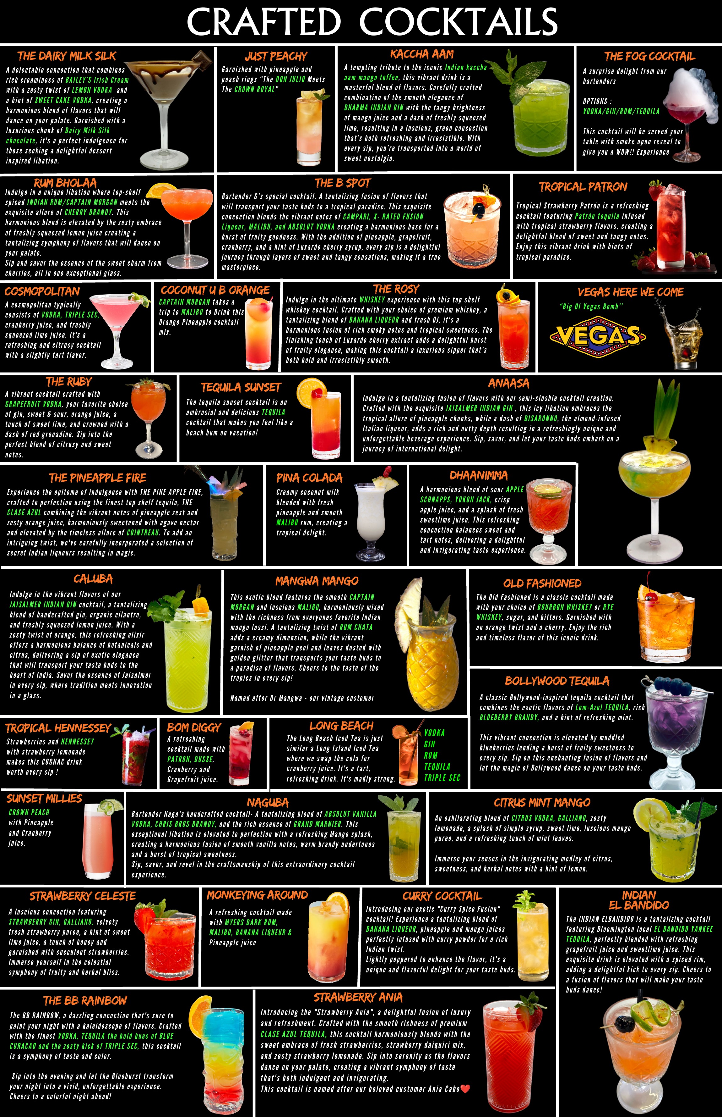 Bloom Bawarchi V3.0 bar and drinks menu page 1