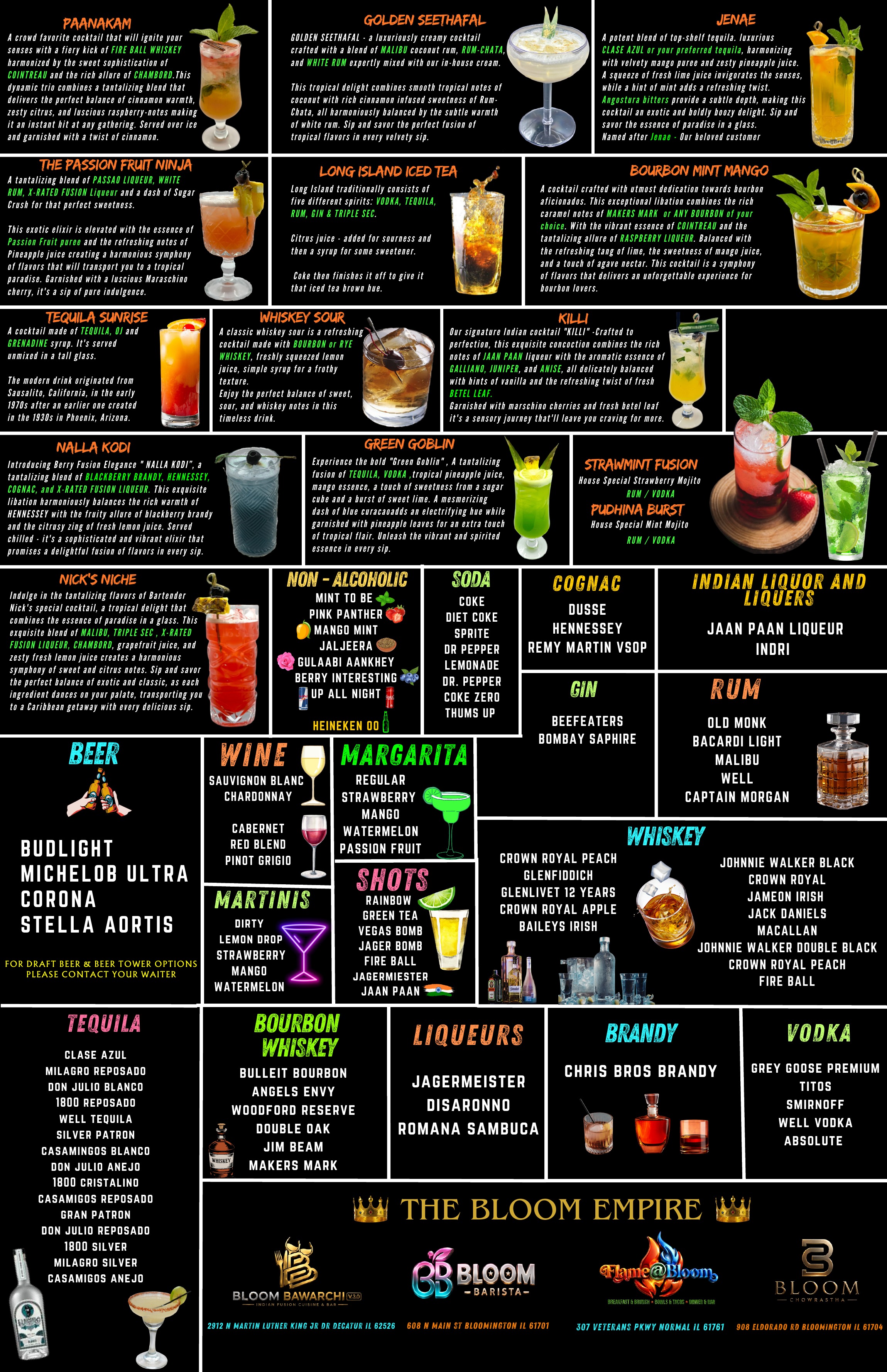 Bloom Bawarchi V3.0 bar and drinks menu page 2